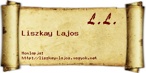 Liszkay Lajos névjegykártya